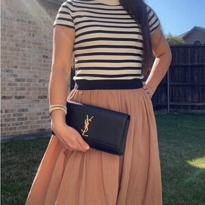 Yves Saint Laurent Black Clutch with Gold Logo